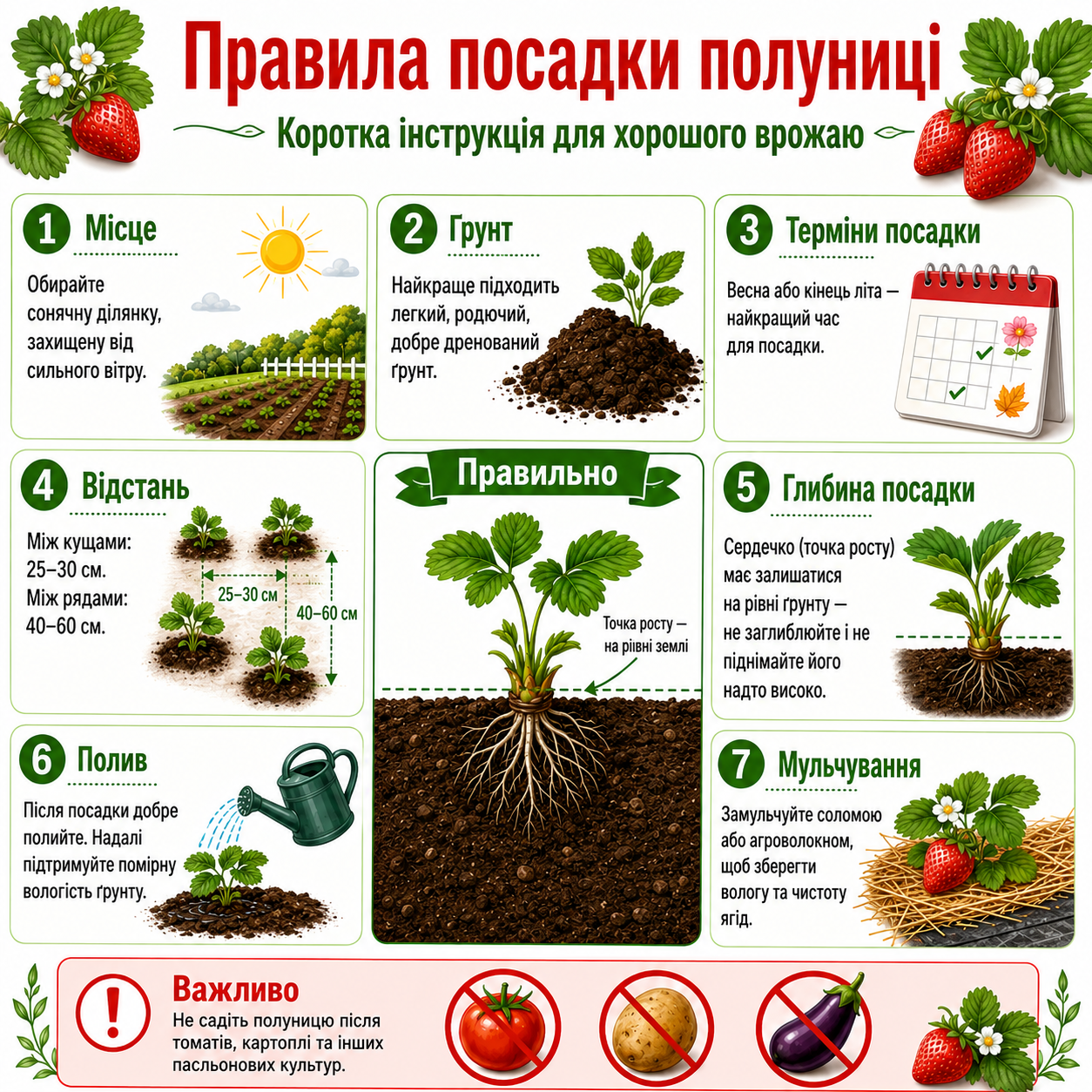 Посадка и выращивание клубники