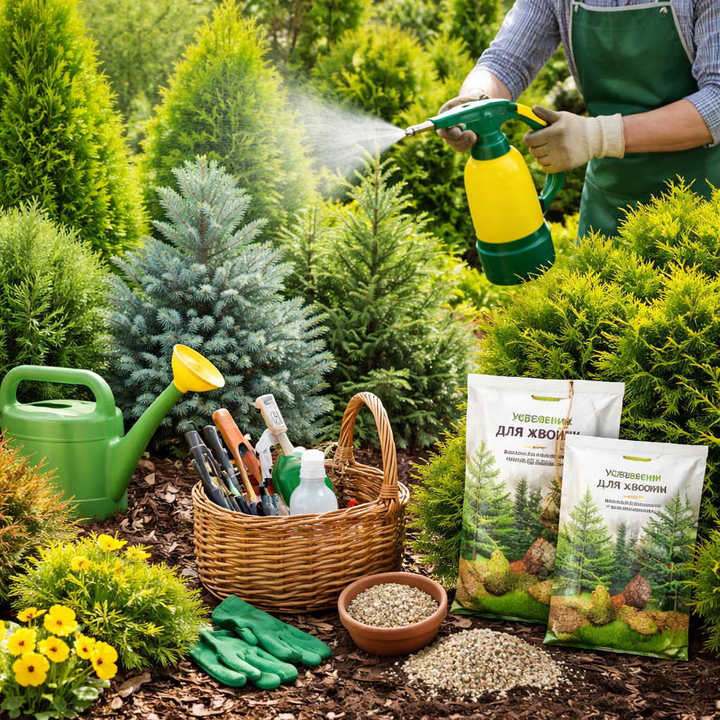 Весенняя обработка хвойных растений: подкормка, защита от ожогов и вредителей