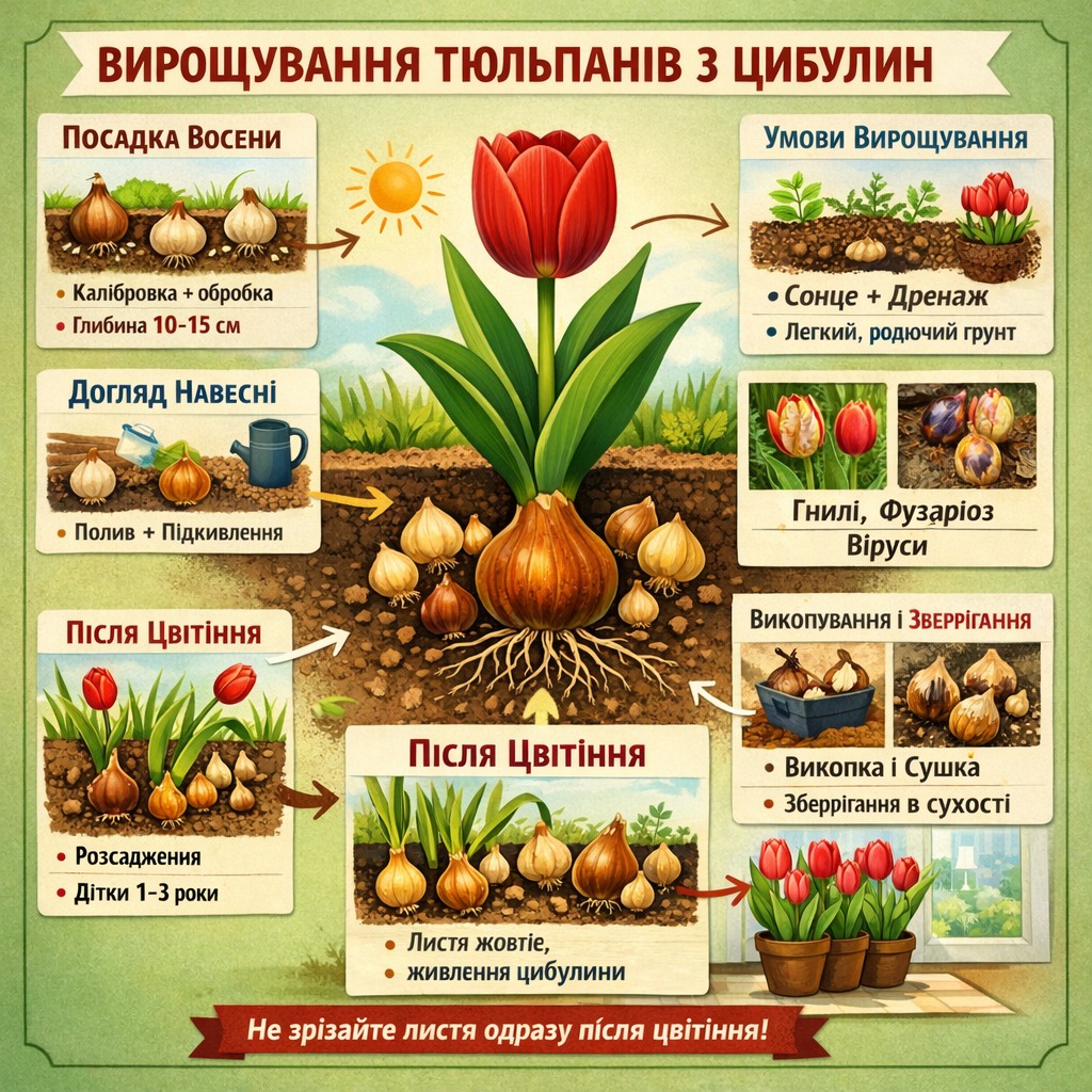 Как вырастить луковицы тюльпанов: выгонка посадка, уход и размножение.