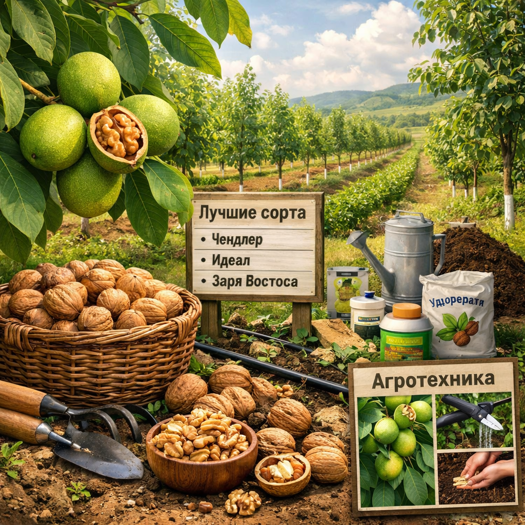 Выращивание грецкого ореха, лучшие сорта и агротехника
