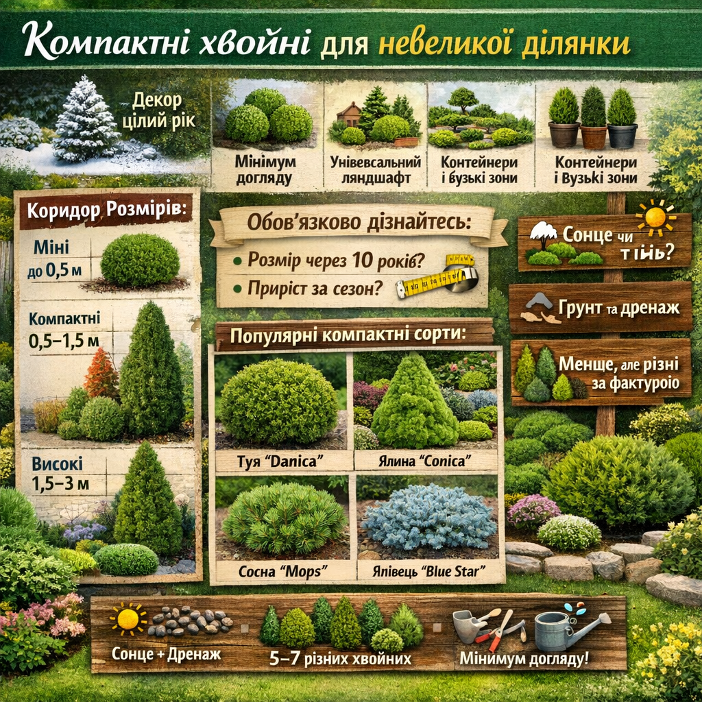 Хвойные растения для небольшого участка: как выбрать компактные сорта для ландшафтного дизайна
