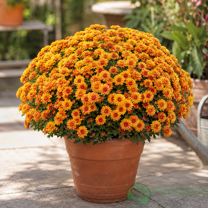 картинка Хризантема мультифлора Lively Orange Bicolo 