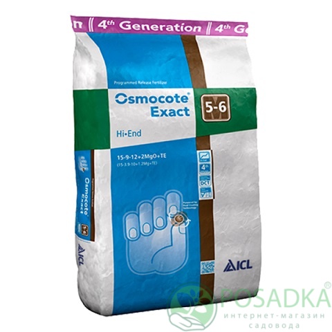 картинка Osmocote Exact Hi End 15-9-12 +2MgO+Te (5-6М) 25кг 