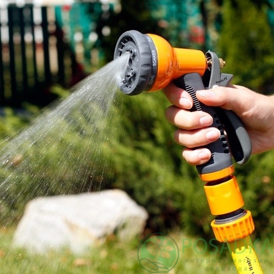 картинка Пистолет для полива металлический Presto-PS насадка на шланг (7204) 