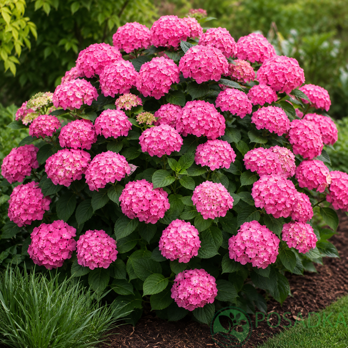 картинка Гортензия крупнолистная Pretty Pink (Претти Пинк) 