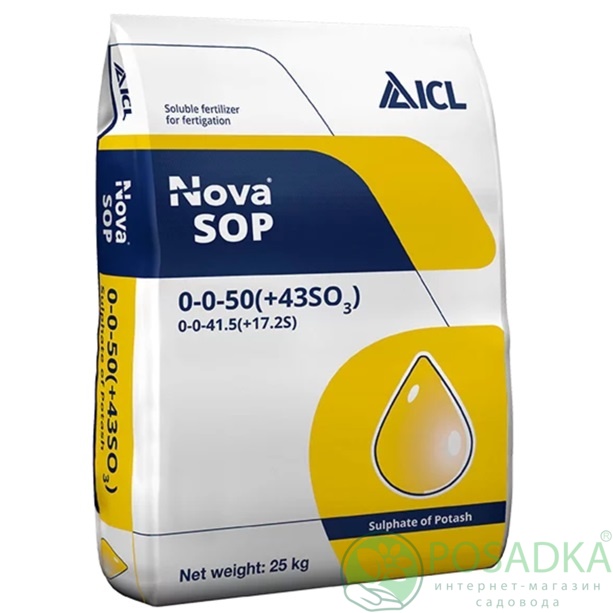 картинка Удобрение сульфат калия Nova SOP 0+0+50+43SO3 ICL 25 кг 