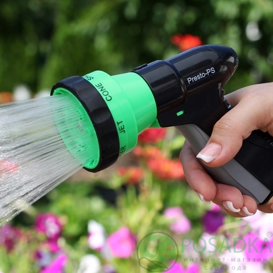 картинка Пистолет для полива пластиковый Presto-PS насадка на шланг (2048N) 
