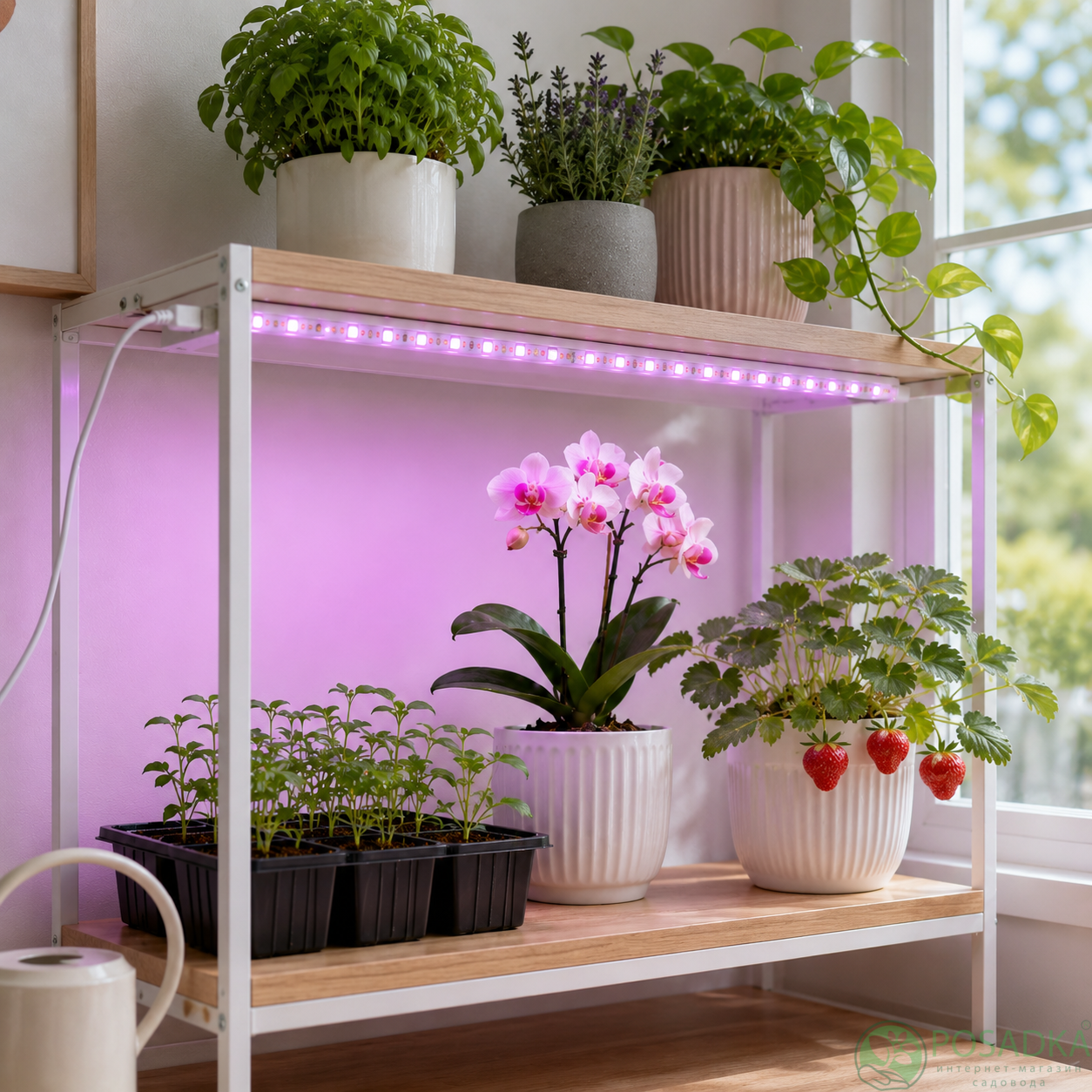 картинка Фитолента для растений 4 м, USB, 5 В, SMD2835 для выращивания рассады 