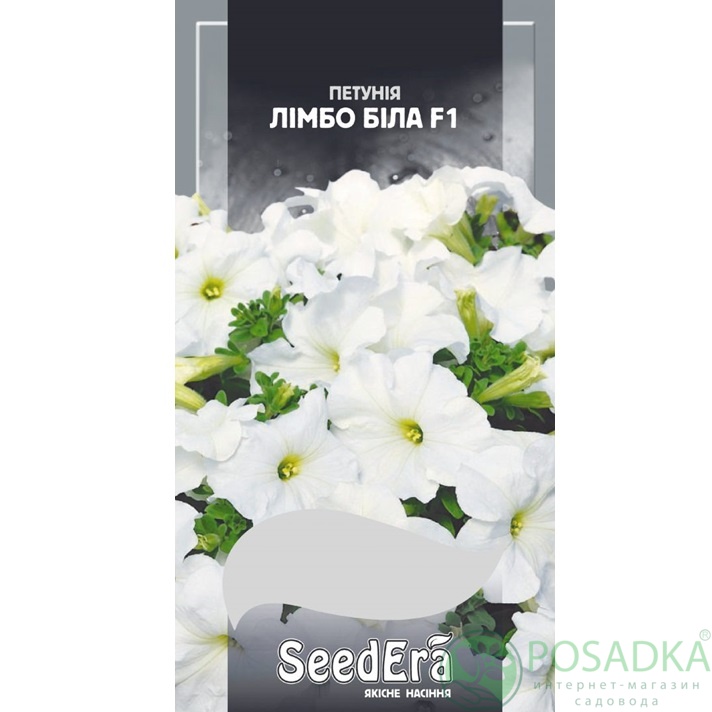 картинка Семена Петуния Крупноцветковая Низкорослая Лимбо Белая F1, 10шт, Seedera  картинка Семена Петуния Крупноцветковая Низкорослая Лимбо Белая F1, 10шт, Seedera