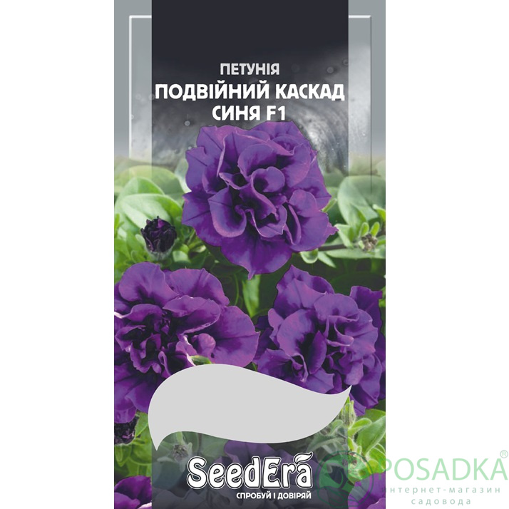 картинка Семена Петуния Бахромчатая крупноцветковая низкорослая Двойной Каскад Синяя F1, 10 шт Seedera картинка Семена Петуния Бахромчатая крупноцветковая низкорослая Двойной Каскад Синяя F1, 10 шт Seedera